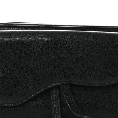 Christian Dior Goatskin Double Saddle Pouch Black 8 of 12