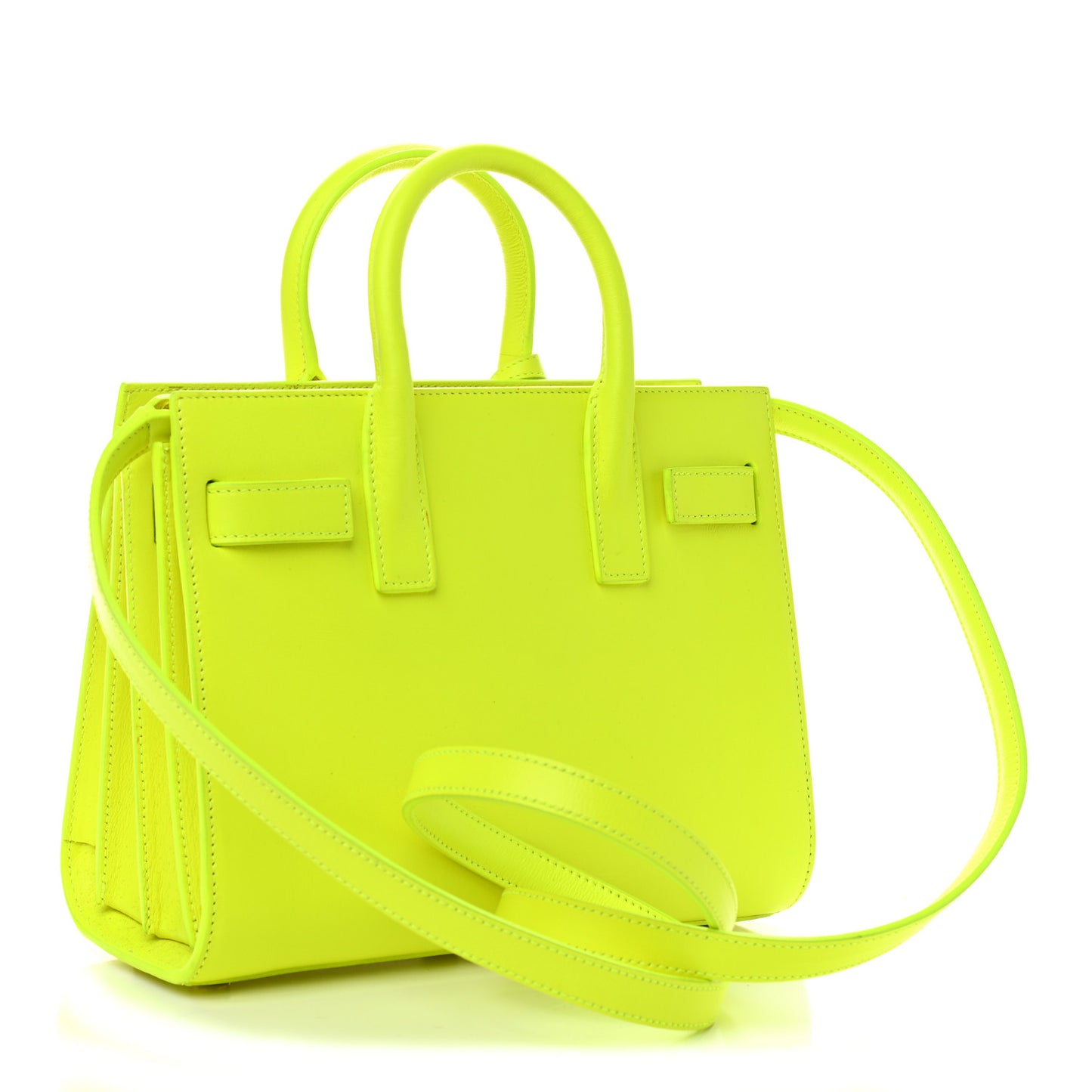 Calfskin Nano Sac De Jour Neon Yellow