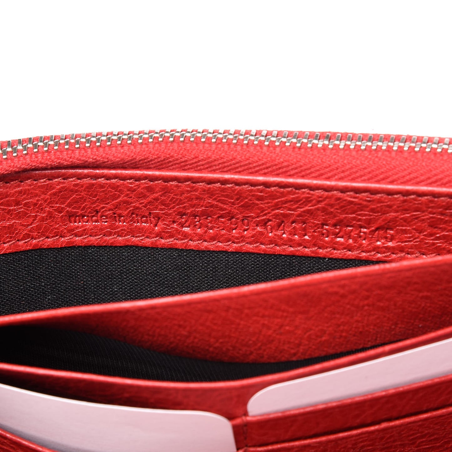 Agneau Giant 12 Silver Hardware Money Wallet Rouge Coquelicot