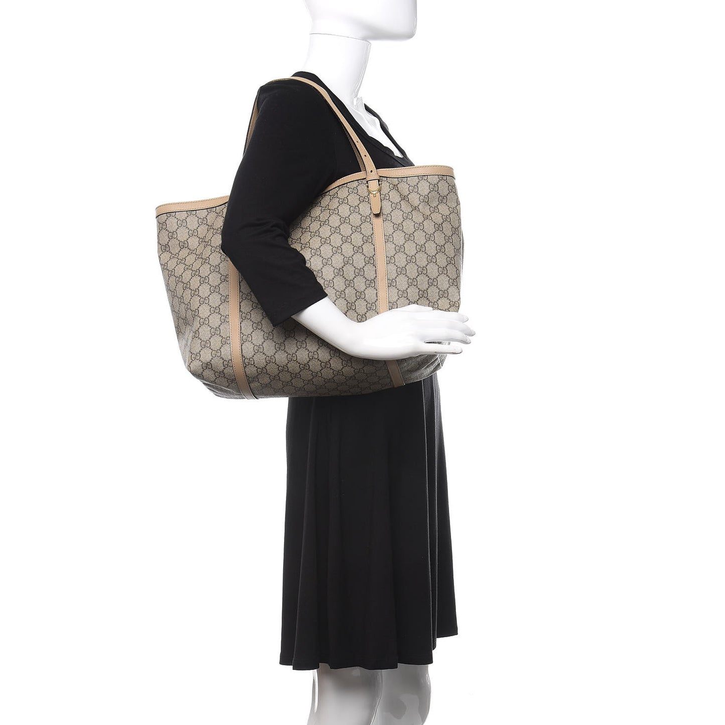 GG Supreme Monogram Medium Nice Tote Beige