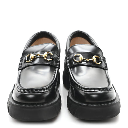 Gucci Magnum Calfskin Nappa Samoa Womens Horsebit Platform Chunky Lug Sole 40mm Loafers 41 Black 3 of 9