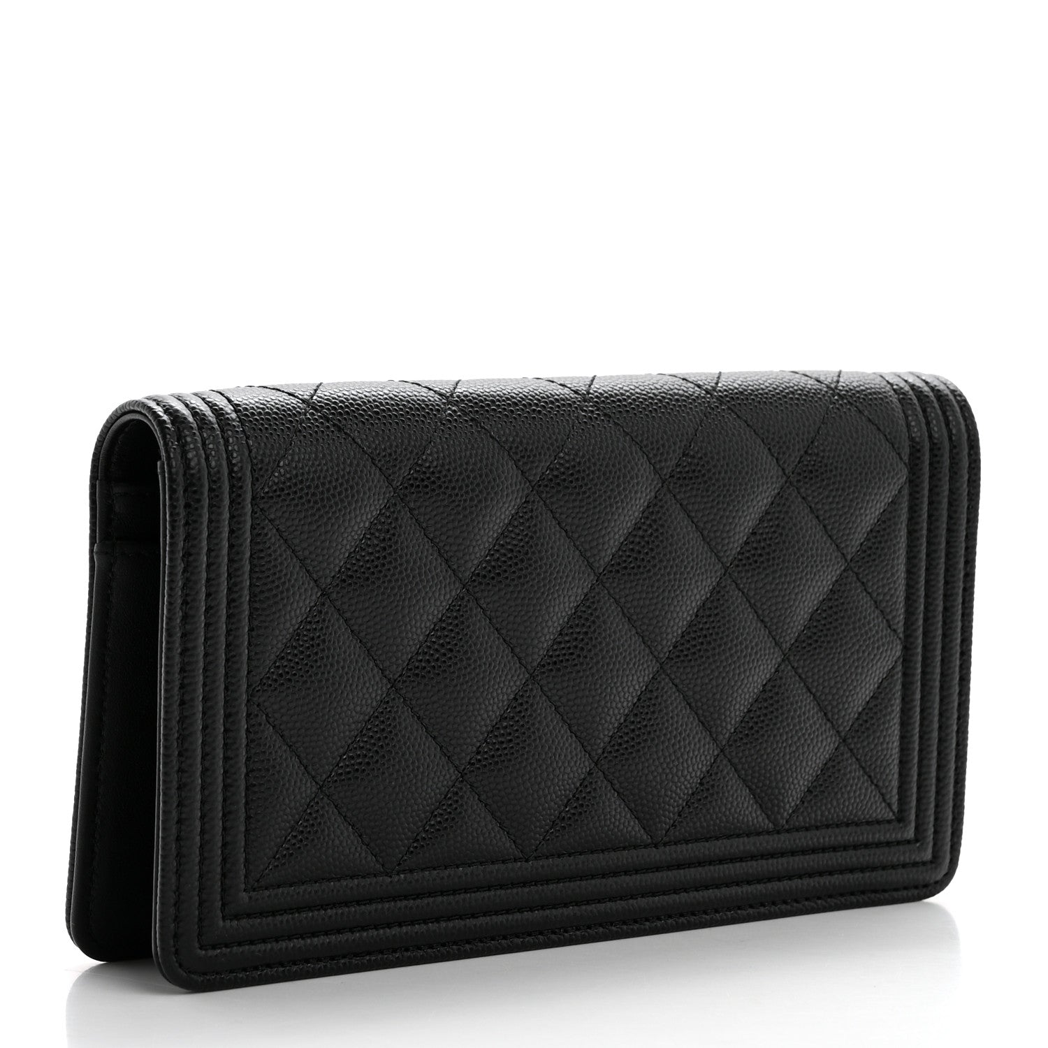 Chanel Caviar Quilted Boy Yen Wallet Black 3 of 10