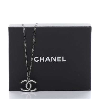 Chanel Ruthenium Enamel CC Necklace Silver 6 of 6
