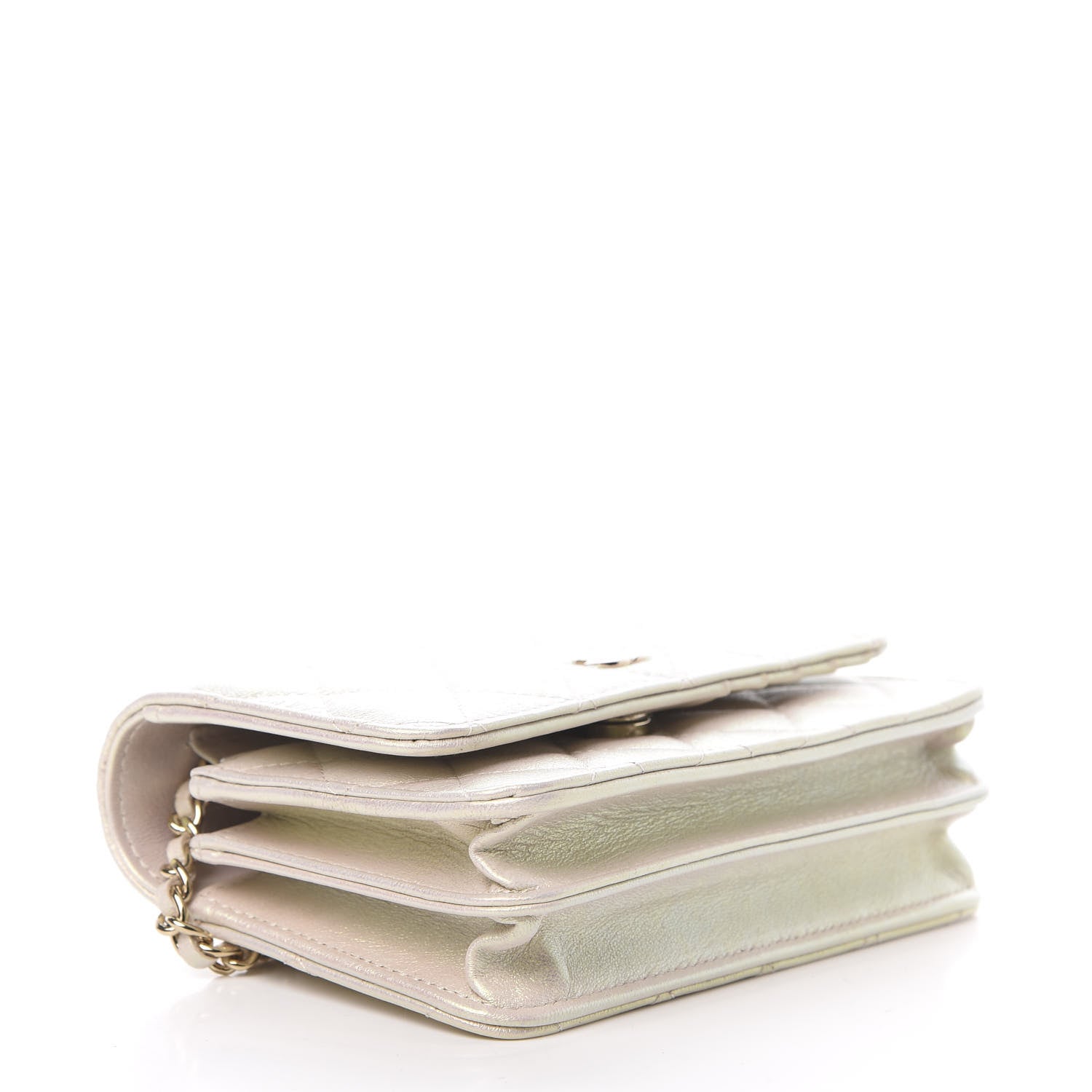 Chanel Iridescent Lambskin Quilted Mini Wallet On Chain WOC Ivory 4 of 11