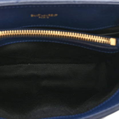 Saint Laurent Calfskin Y Quilted Monogram Small Loulou Chain Satchel Blue Charron 8 of 11