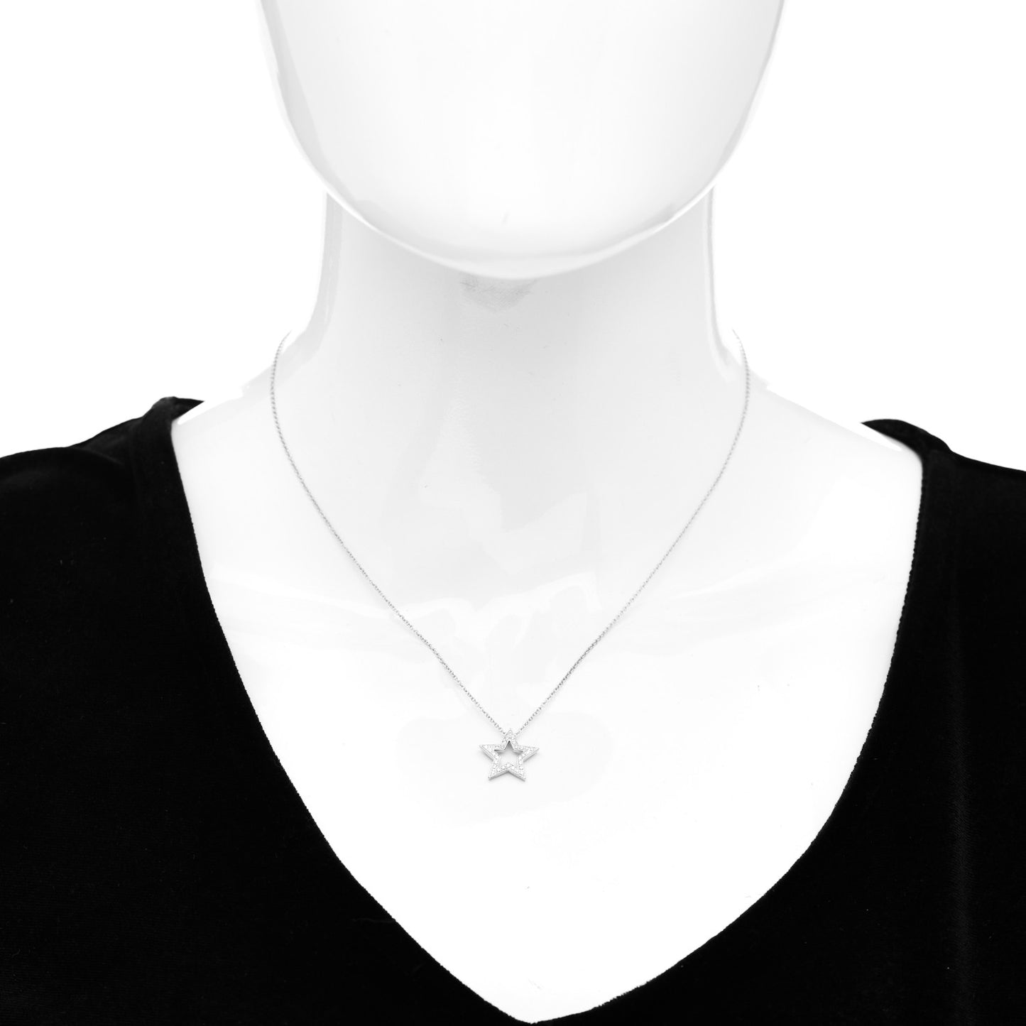Platinum Diamond Star Pendant Necklace