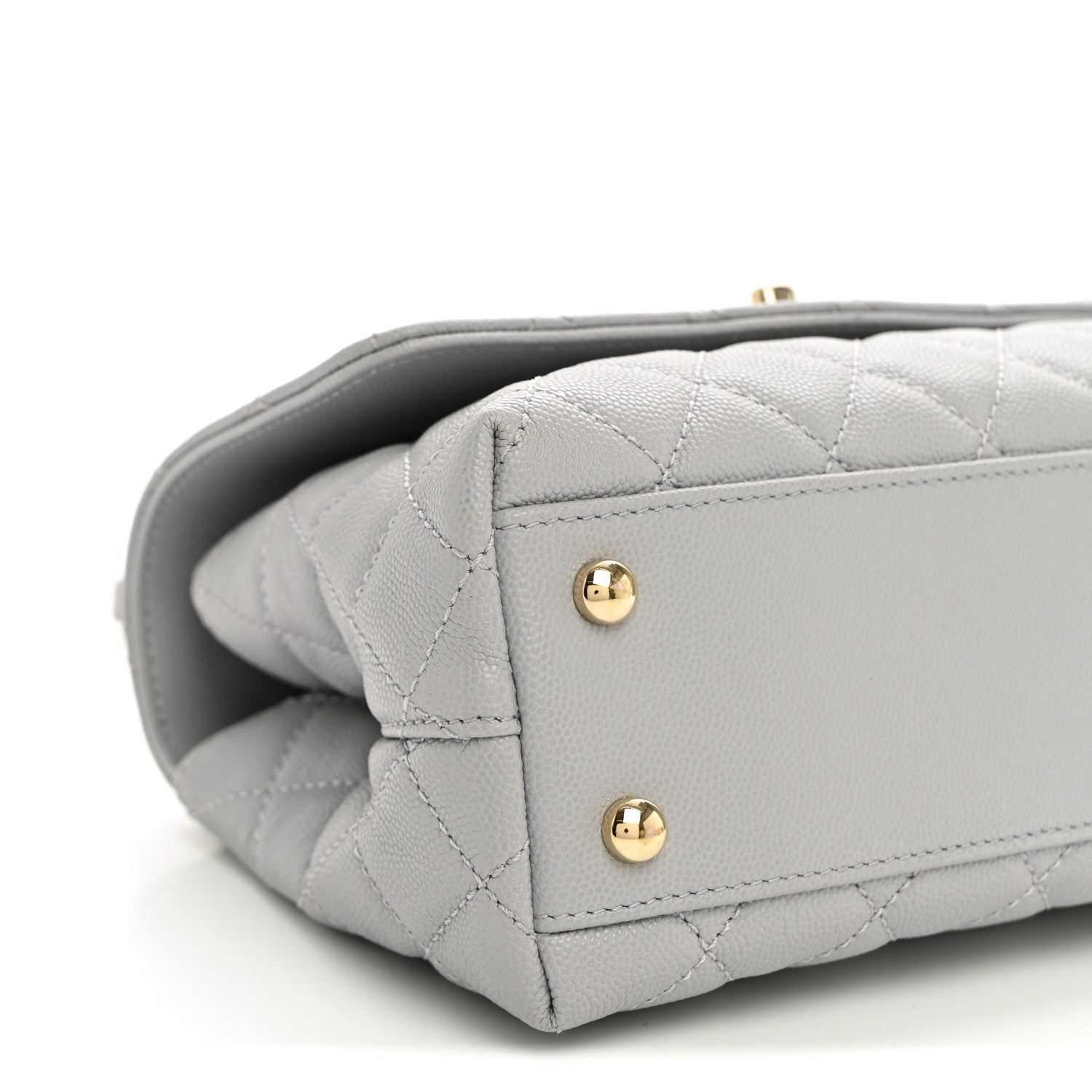 Chanel Caviar Quilted Mini Coco Handle Flap Light Grey 8 of 9