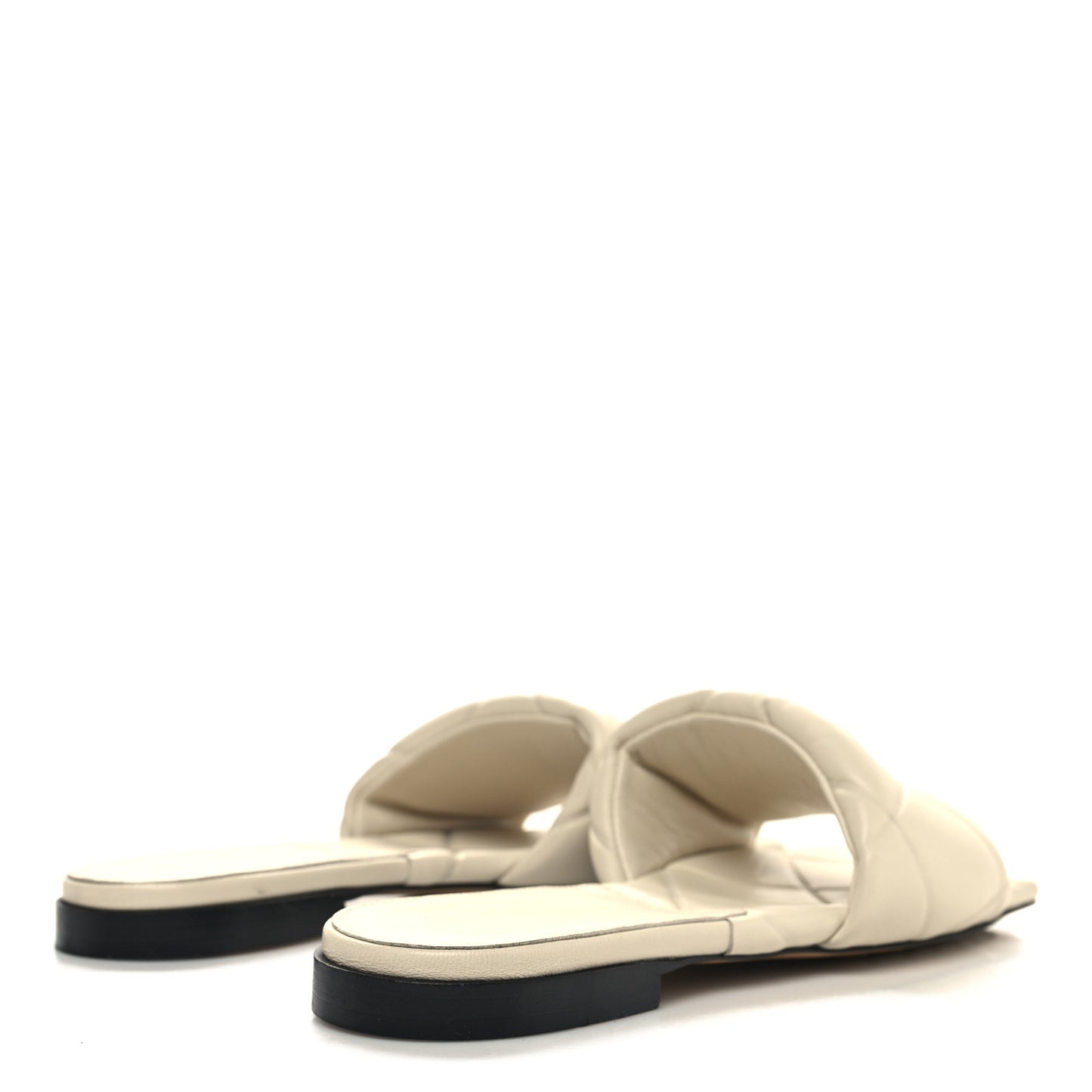 Nappa Quilted Rubber Lido Flat Sandals 36.5 Sea Salt
