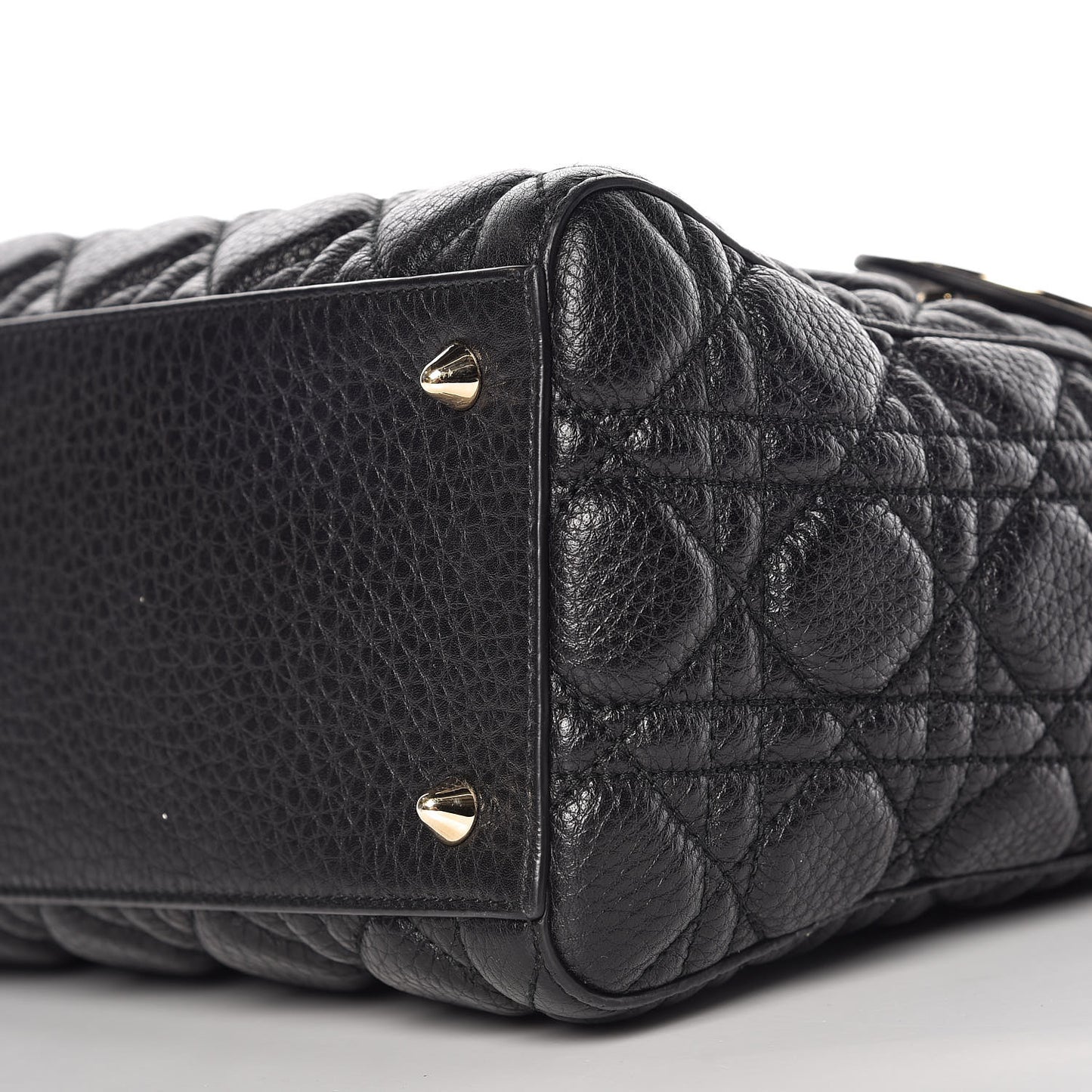Grained Calfskin Cannage Medium Supple Lady Dior Black