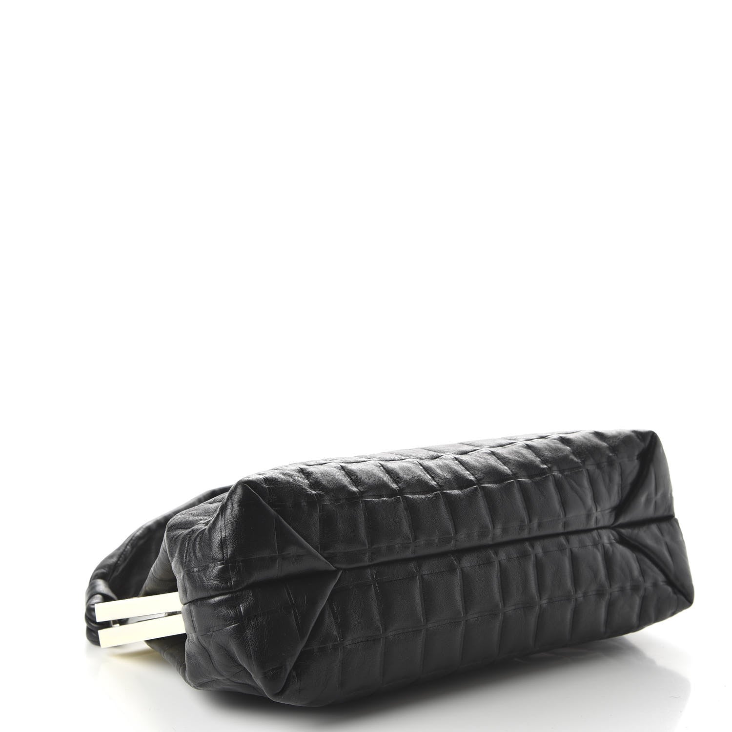 Chanel Lambskin Chocolate Bar Quilted Frame Shoulder Bag Black 4 of 10