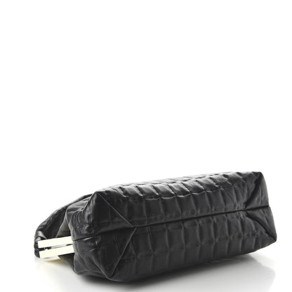 Chanel Lambskin Chocolate Bar Quilted Frame Shoulder Bag Black 4 of 10