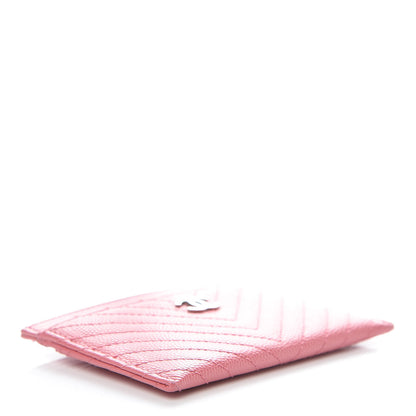 Chanel Caviar Chevron Quilted Card Holder Pink 4 of 9