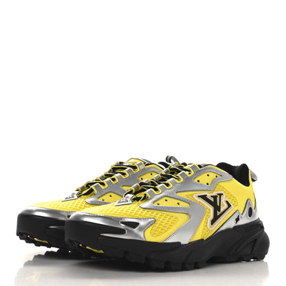 Louis Vuitton Metallic Calfskin Mesh Mens LV Runner Tatic Sneakers 6 Yellow 4 of 9