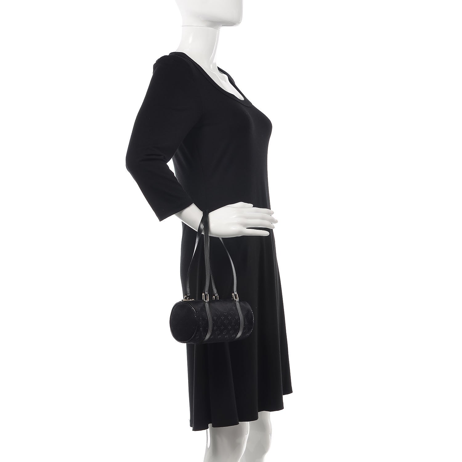 Louis Vuitton Satin Monogram Mini Papillon Black 2 of 6