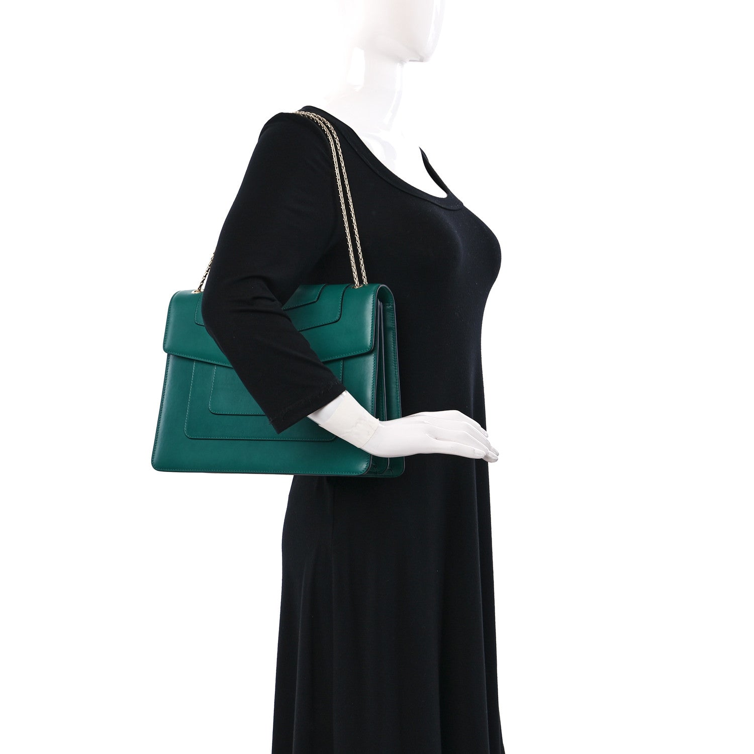 Bulgari Calfskin Serpenti Forever Crossbody Emerald Green 2 of 9