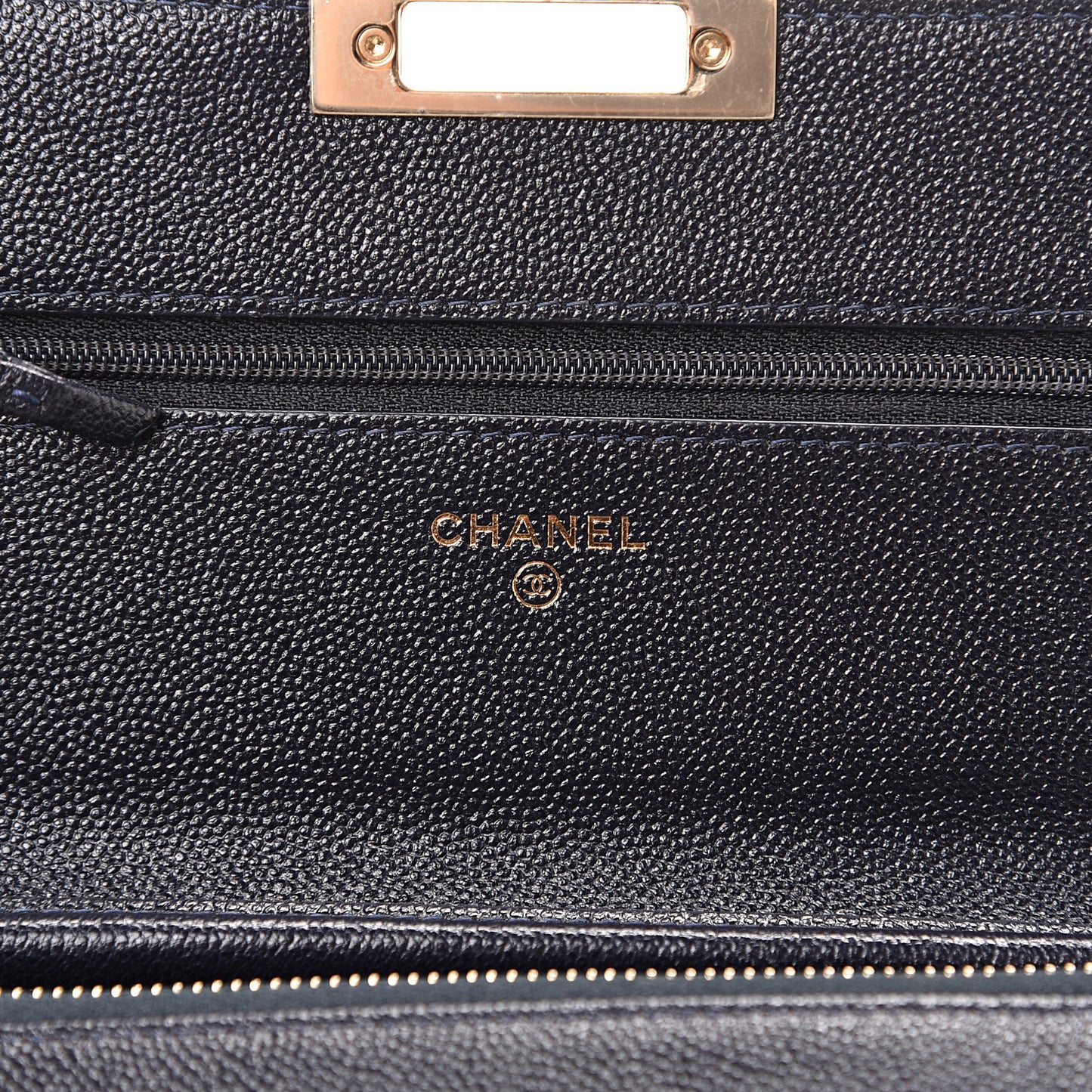 Caviar Quilted Golden Class Wallet On Chain WOC Navy