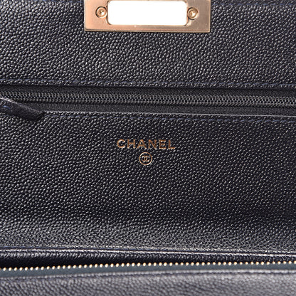 Chanel Caviar Quilted Golden Class Wallet On Chain WOC Navy 5 of 11
