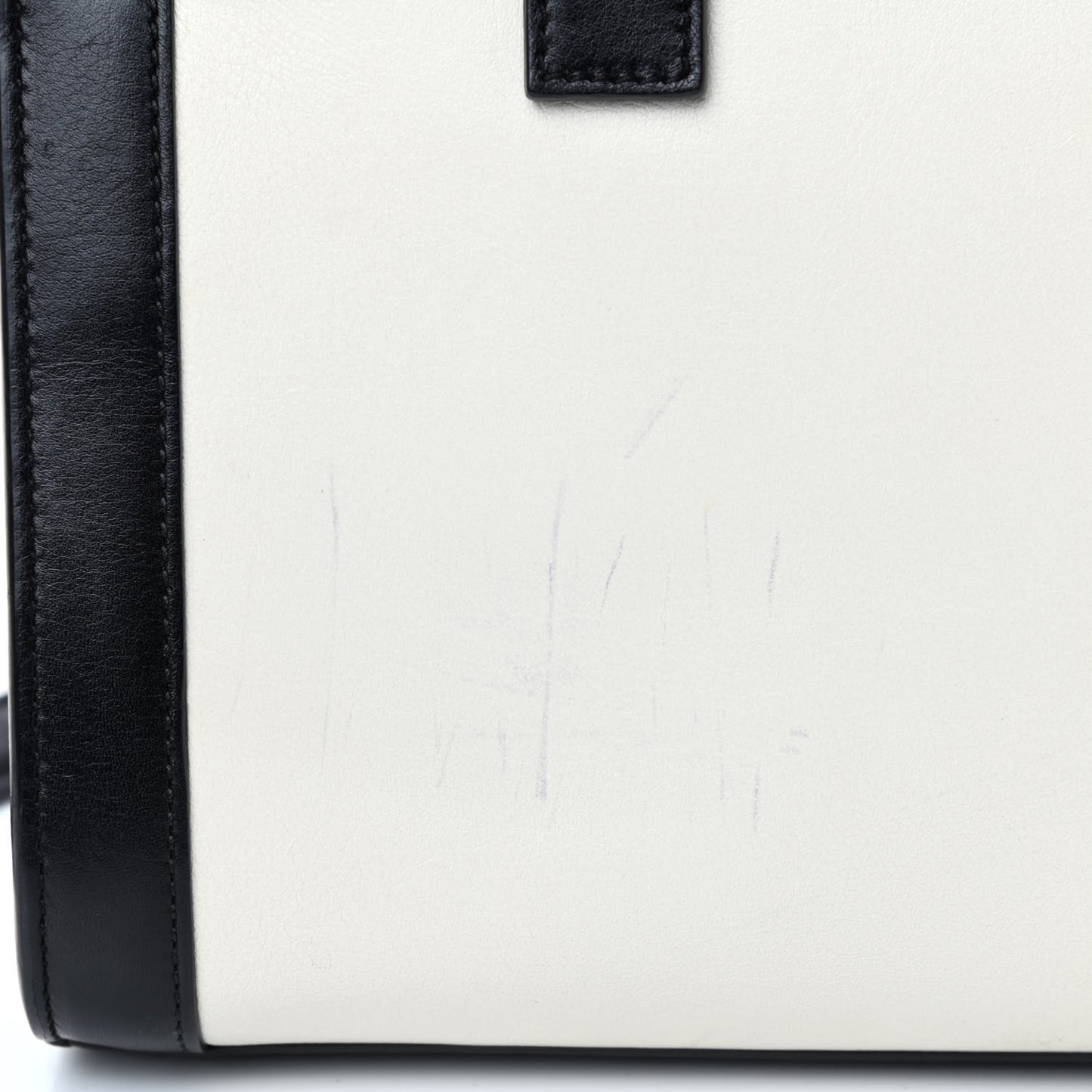 Calfskin Bi-Color Nano Sac De Jour Porcellana Black