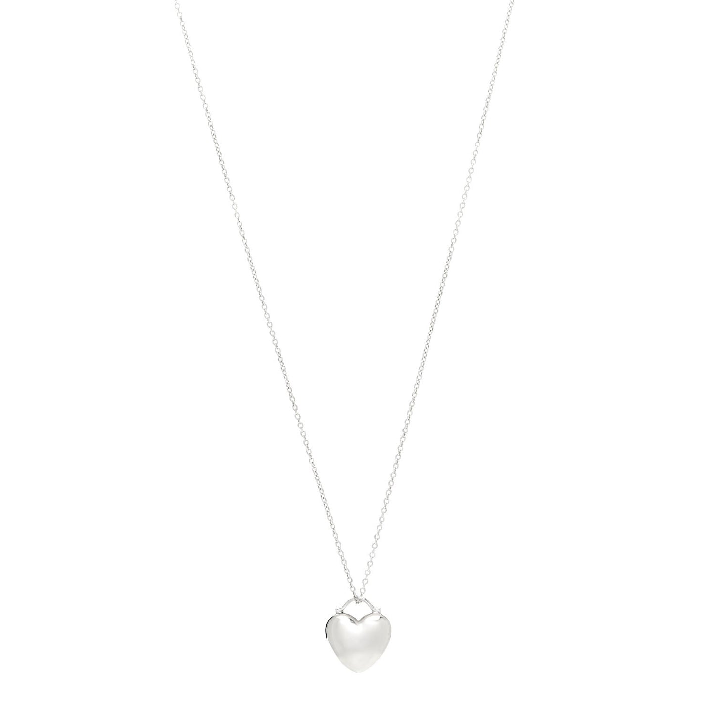 Sterling Silver Puffy Heart Pendant Necklace