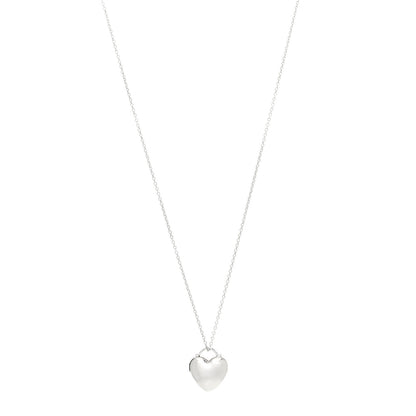 Tiffany Sterling Silver Puffy Heart Pendant Necklace 1 of 7