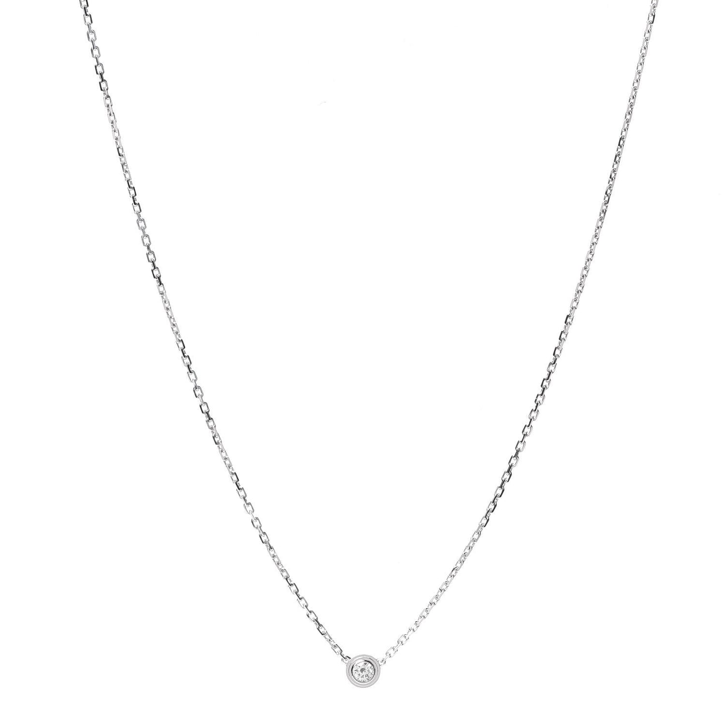 18K White Gold Diamond XS D'Amour Pendant Necklace
