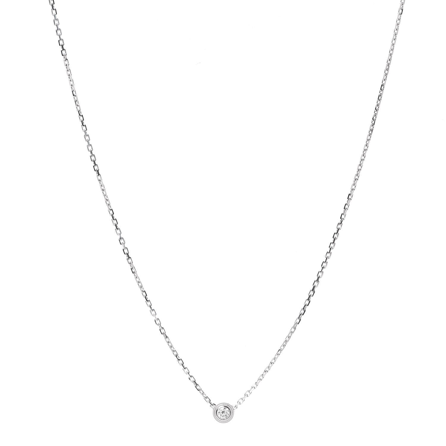 Cartier 18K White Gold Diamond XS D'Amour Pendant Necklace 1 of 5
