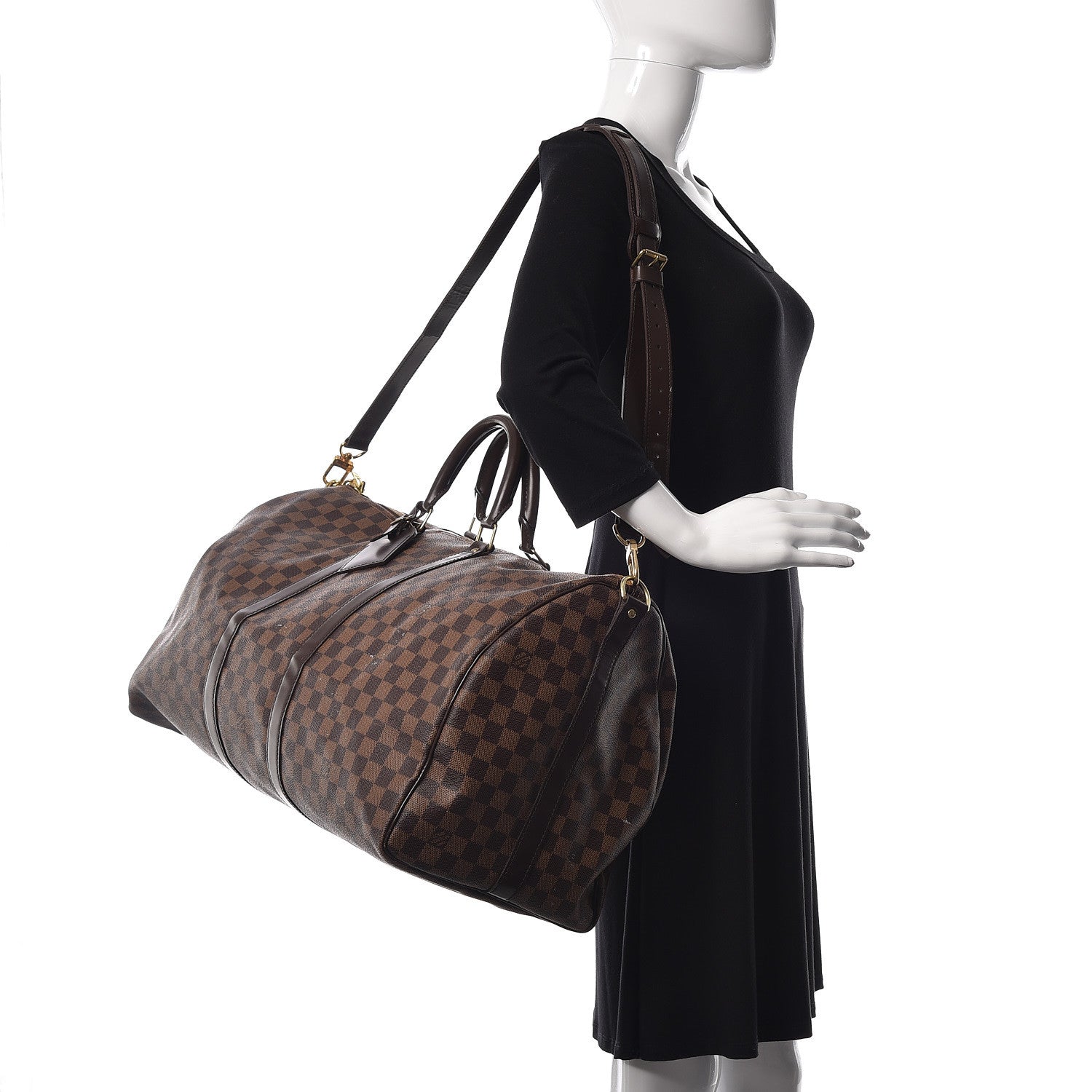 Louis Vuitton Damier Ebene Keepall Bandouliere 55 2 of 26