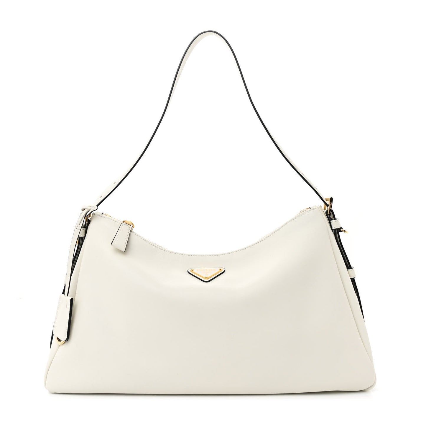 Soft Calfskin Large Aimée Shoulder Bag White
