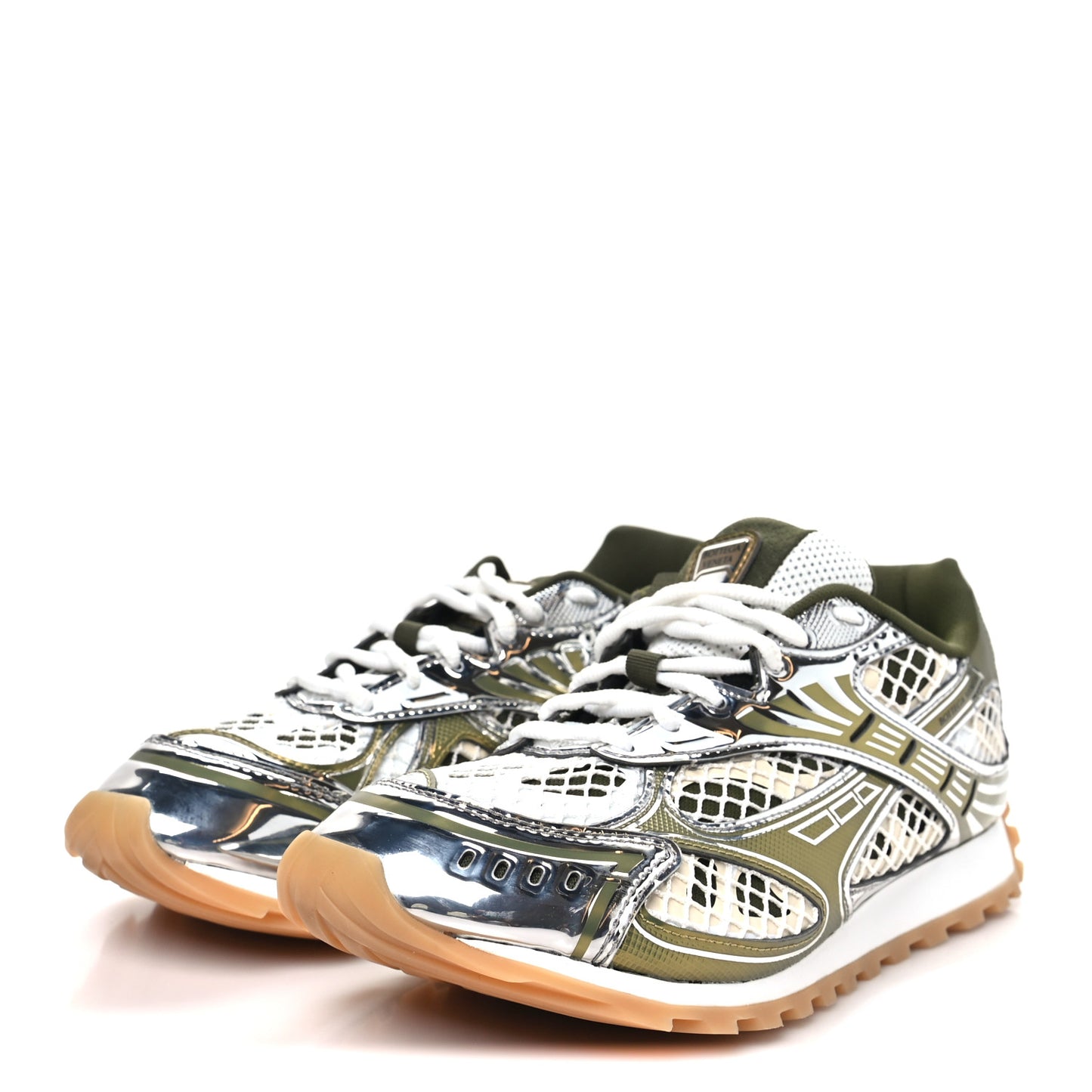 Fishnet Fabric Orbit Sneakers  40 Mud white