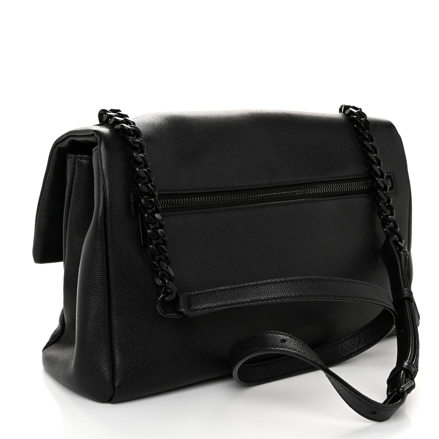 Grain De Poudre Medium West Hollywood Monogram Fold-Over Black