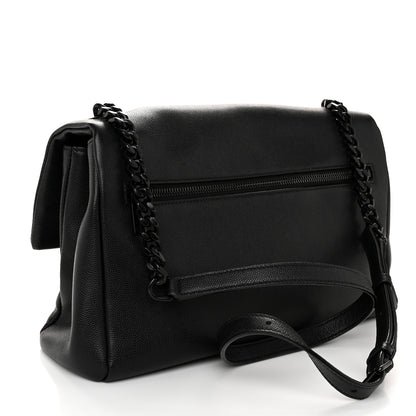 Saint Laurent Grain De Poudre Medium West Hollywood Monogram Fold-Over Black 3 of 10