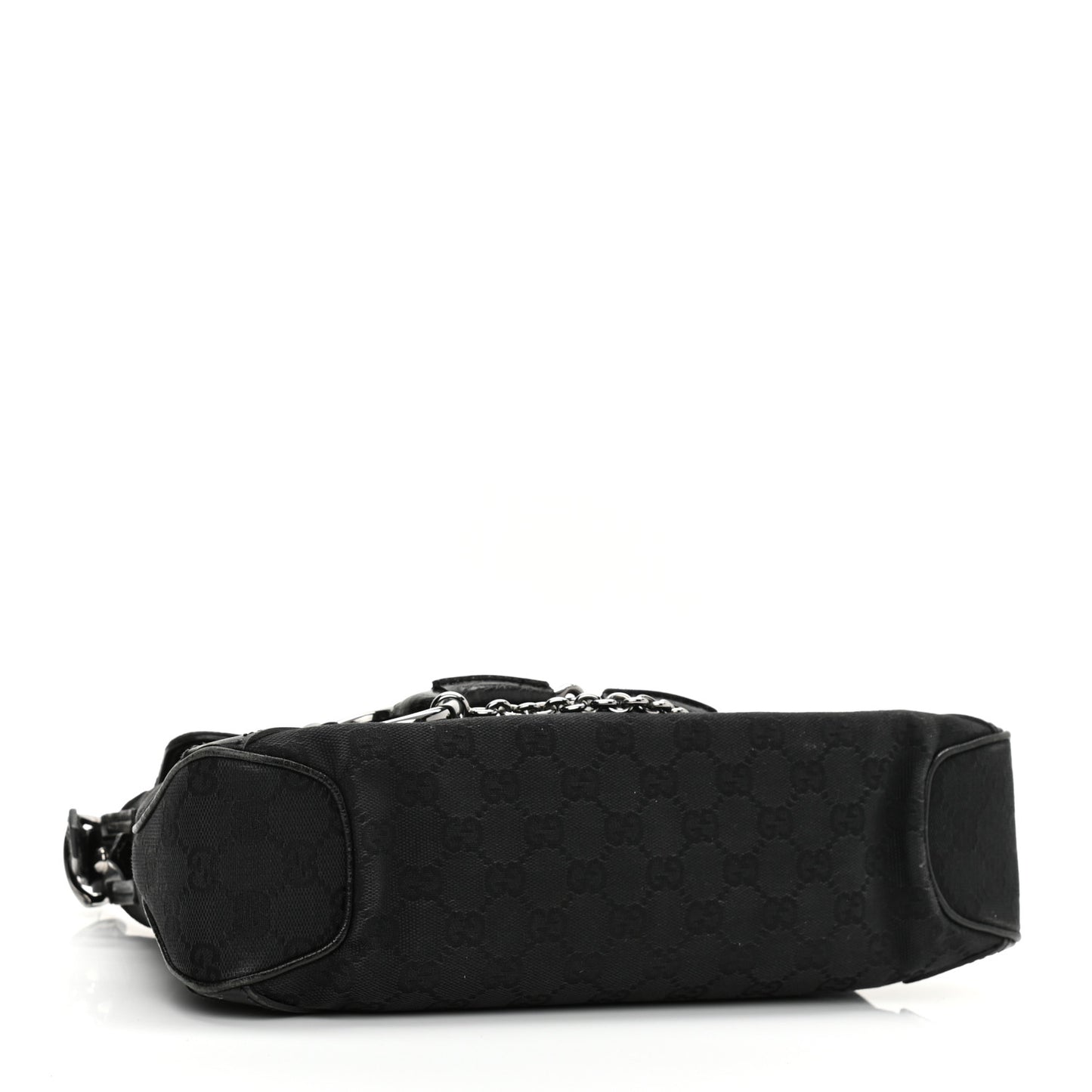 Monogram Horsebit Chain Flap Shoulder Bag Black