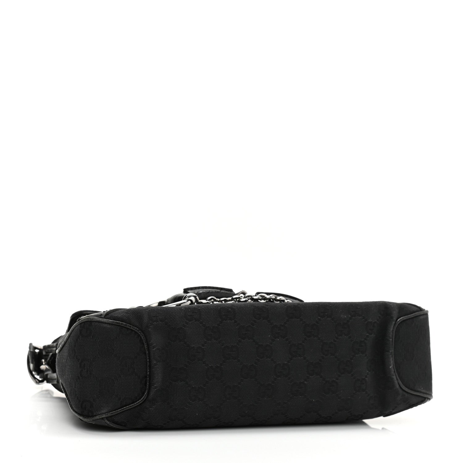 Gucci Monogram Horsebit Chain Flap Shoulder Bag Black 4 of 18