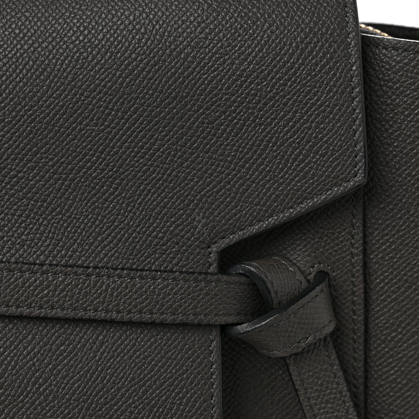 Grained Calfskin Mini Belt Bag Grey