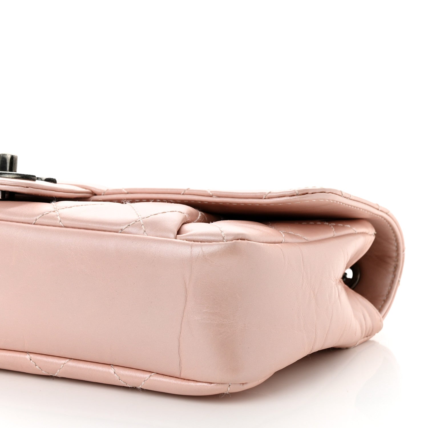 Chanel Glazed Calfskin Quilted Coco Pleats Flap Pink 10 of 10