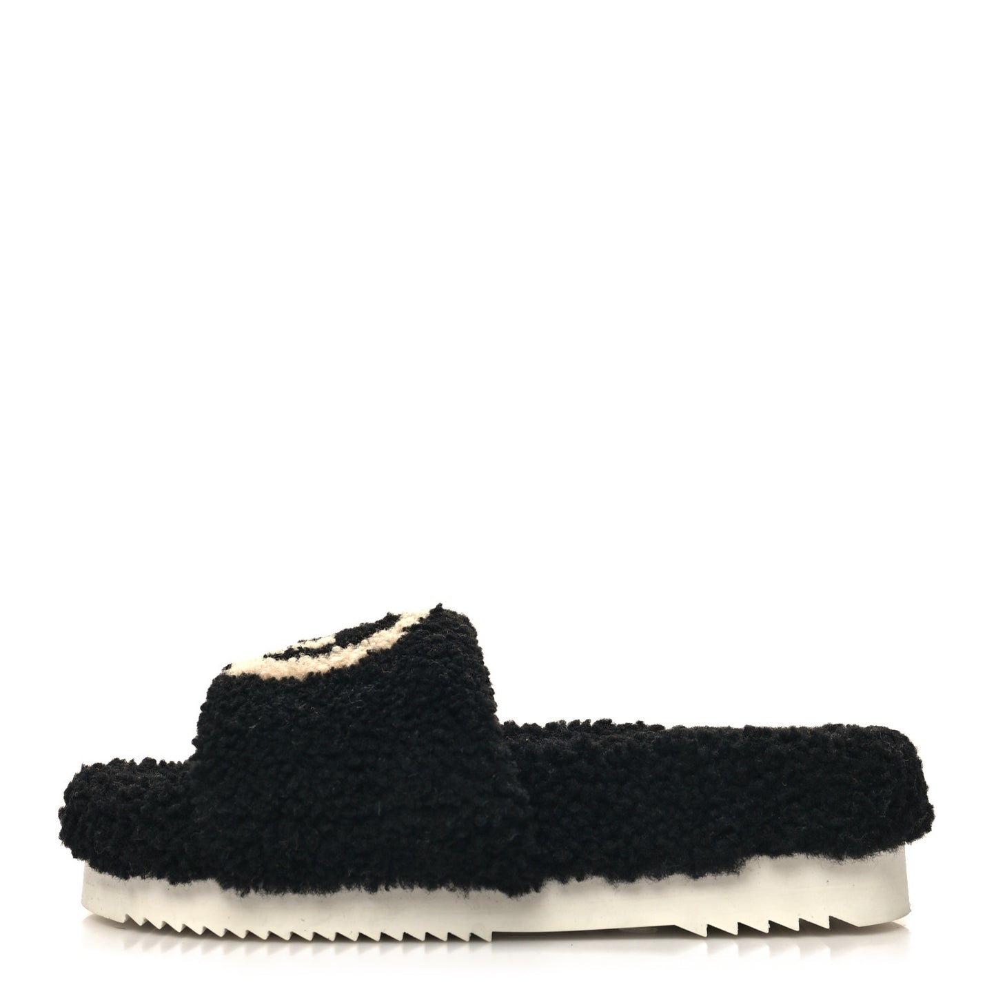 Shearling Womens Eileen Slide Sandals 37 Black Butterscotch