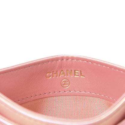 Chanel Iridescent Calfskin Quilted Chanel 19 Card Holder Pink 5 of 7