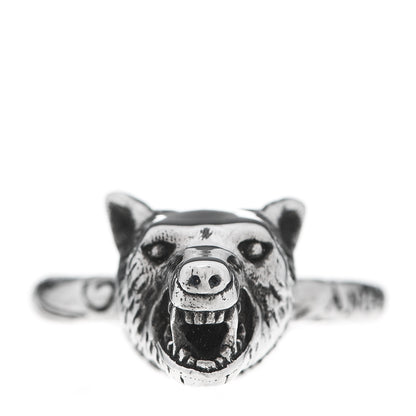 Gucci Sterling Silver Anger Forest Wolf Head Ring 46 3.75 3 of 5