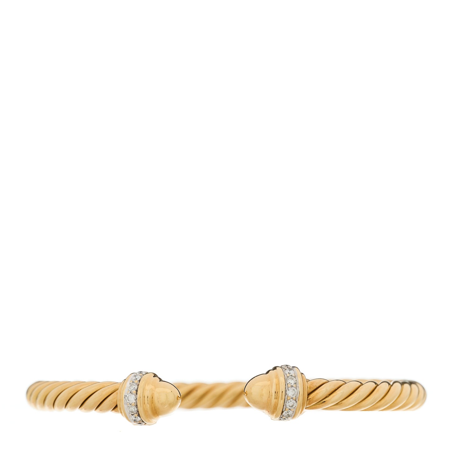 18K Yellow Gold Diamond 5mm Classic Cablespira Bracelet