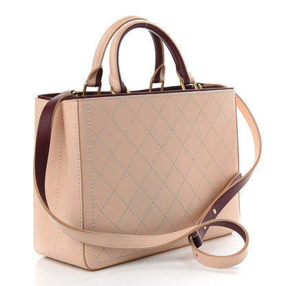 Chanel Bullskin Stitched Bi-Color Medium Shopping Tote Beige 3 of 9