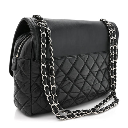 Chanel Aged Calfskin Quilted Easy Zip Flap Bag Black 3 of 14
