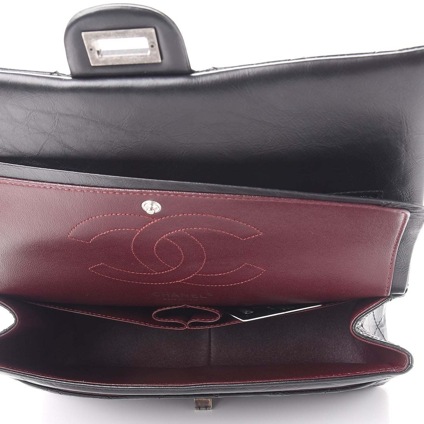 Aged Calfskin Quilted 2.55 Reissue 226 Flap Black