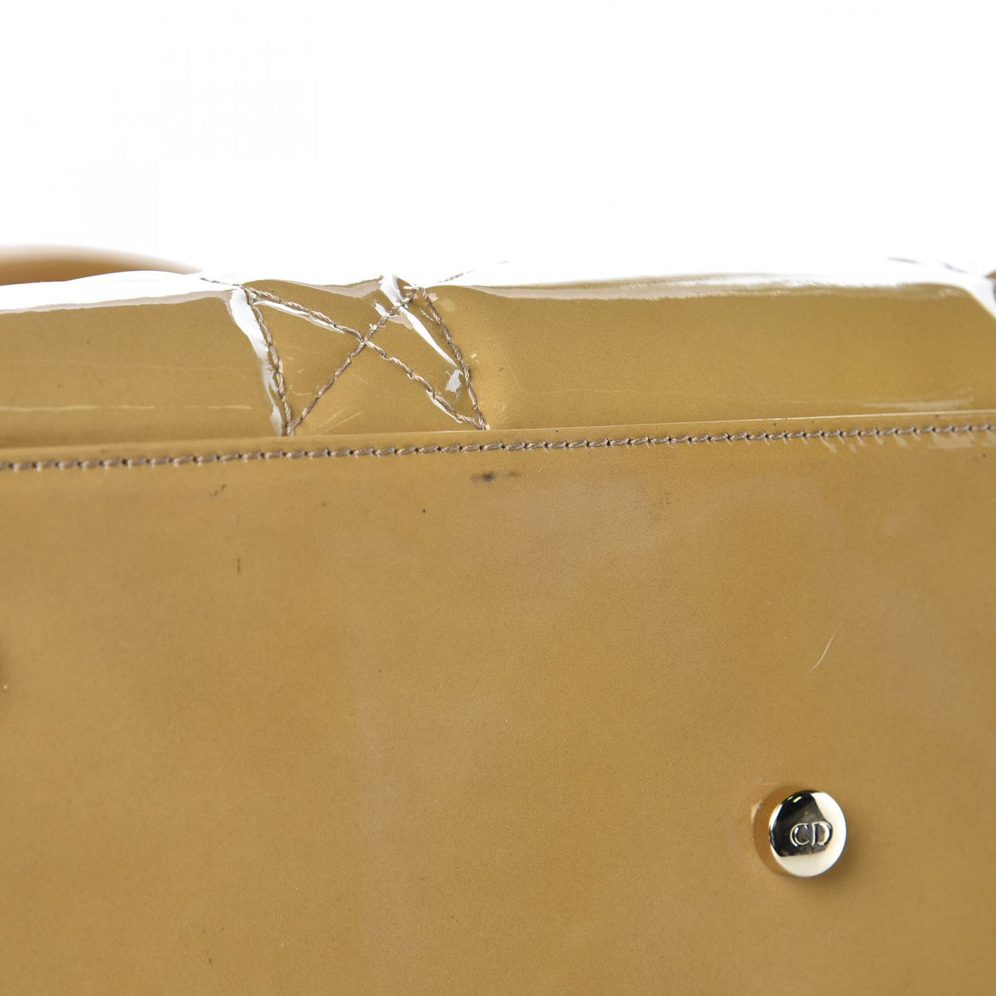 Patent Cannage Granville Small Tote Dark Beige