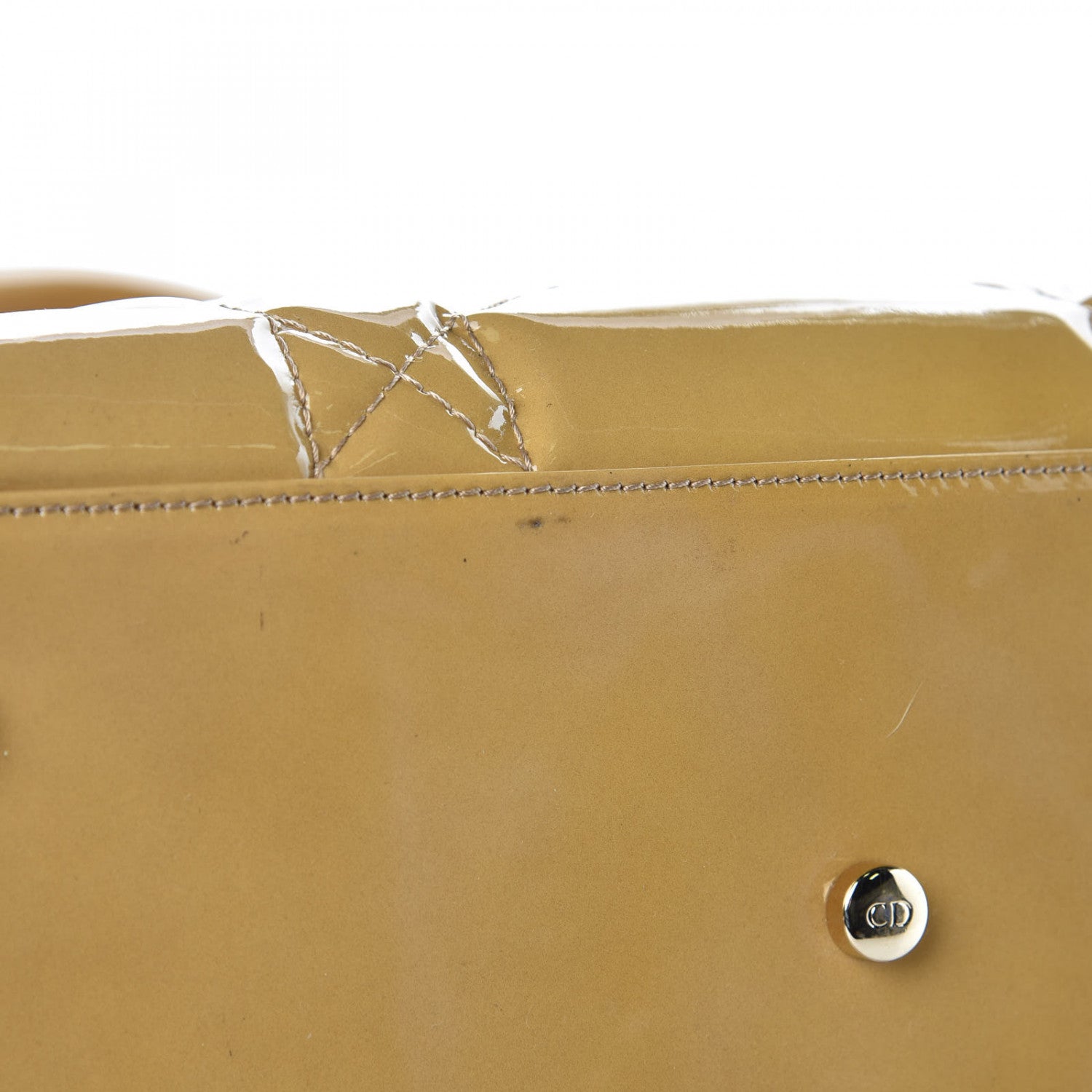 Christian Dior Patent Cannage Granville Small Tote Dark Beige 9 of 16
