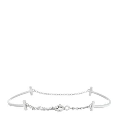 Tiffany Sterling Silver Double T Smile Bracelet 2 of 3