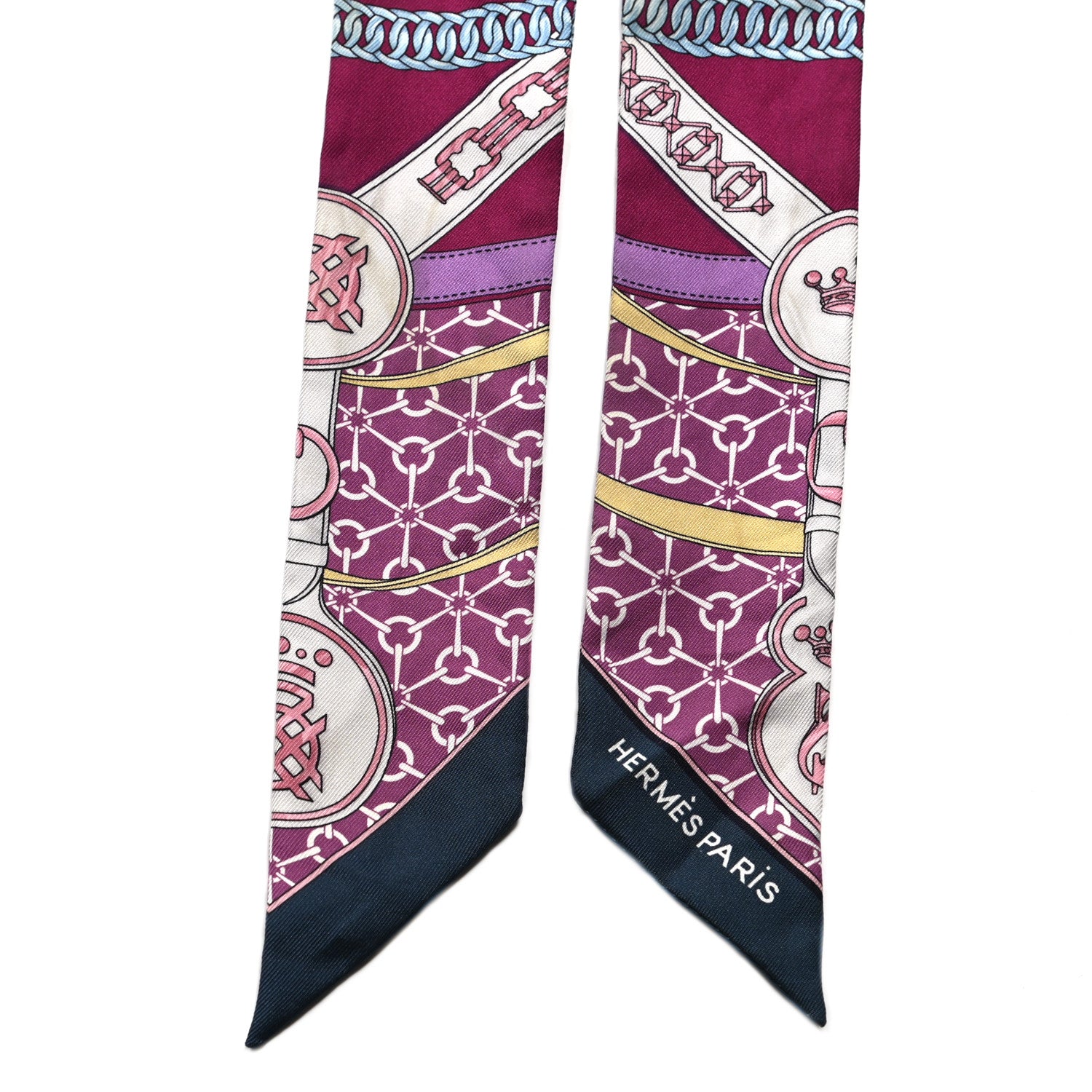 Hermes Silk La Promenade Du Matin Twilly Prune Rose Mauve 5 of 5