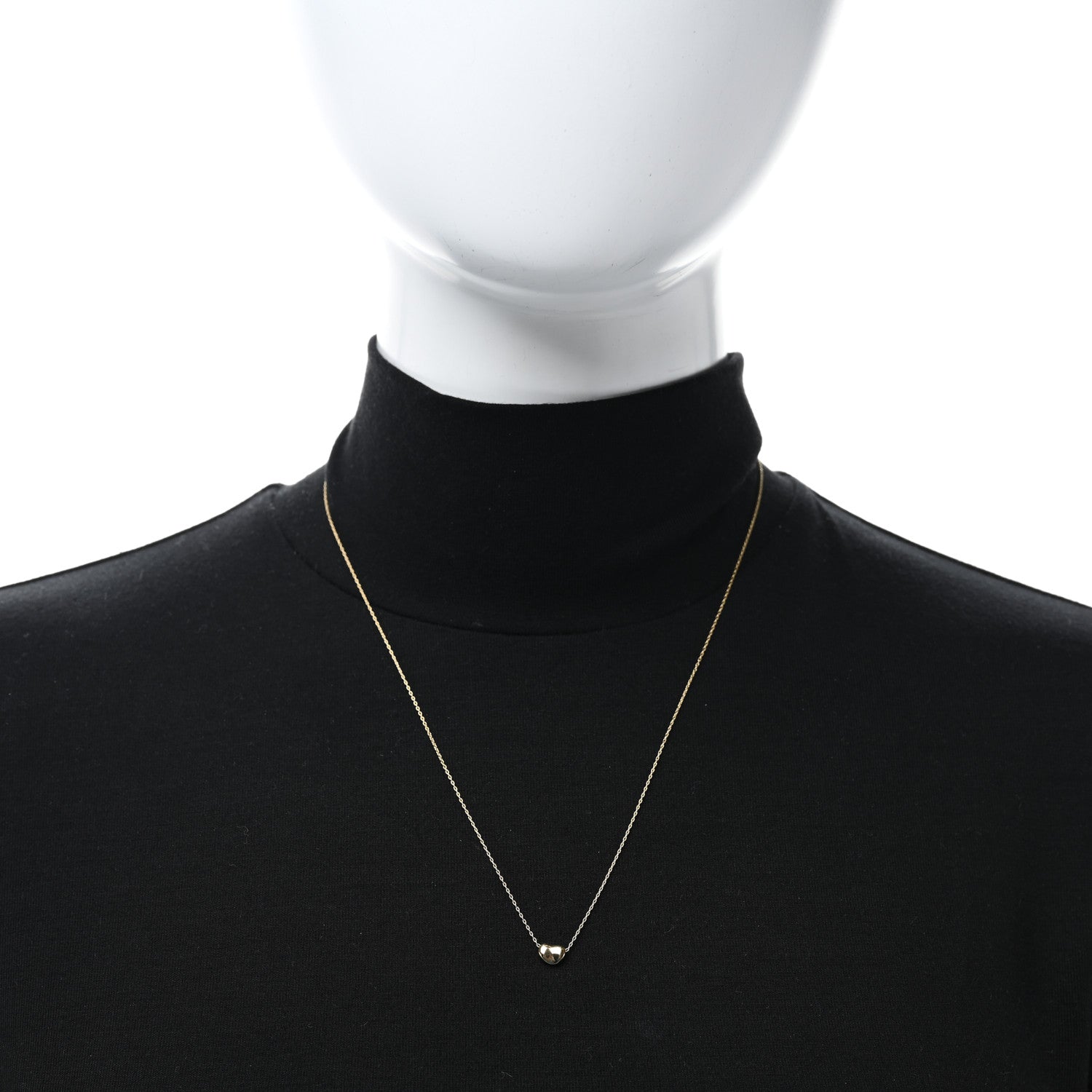 Tiffany 18K Yellow Gold 6.5mm Elsa Peretti Bean Pendant Necklace 3 of 5
