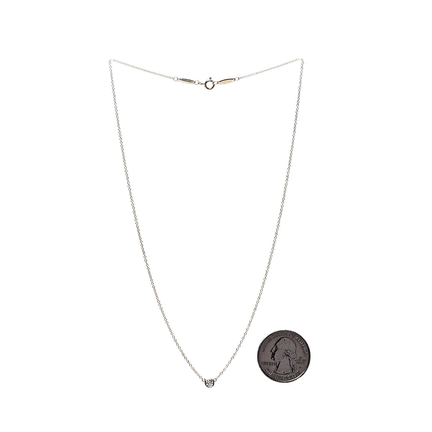Tiffany 18K Yellow Gold Diamond .12ct Elsa Peretti Diamonds by the Yard Pendant Necklace 3 of 6