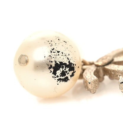 Chanel Crystal Pearl CC Drop Earrings Gold 5 of 6