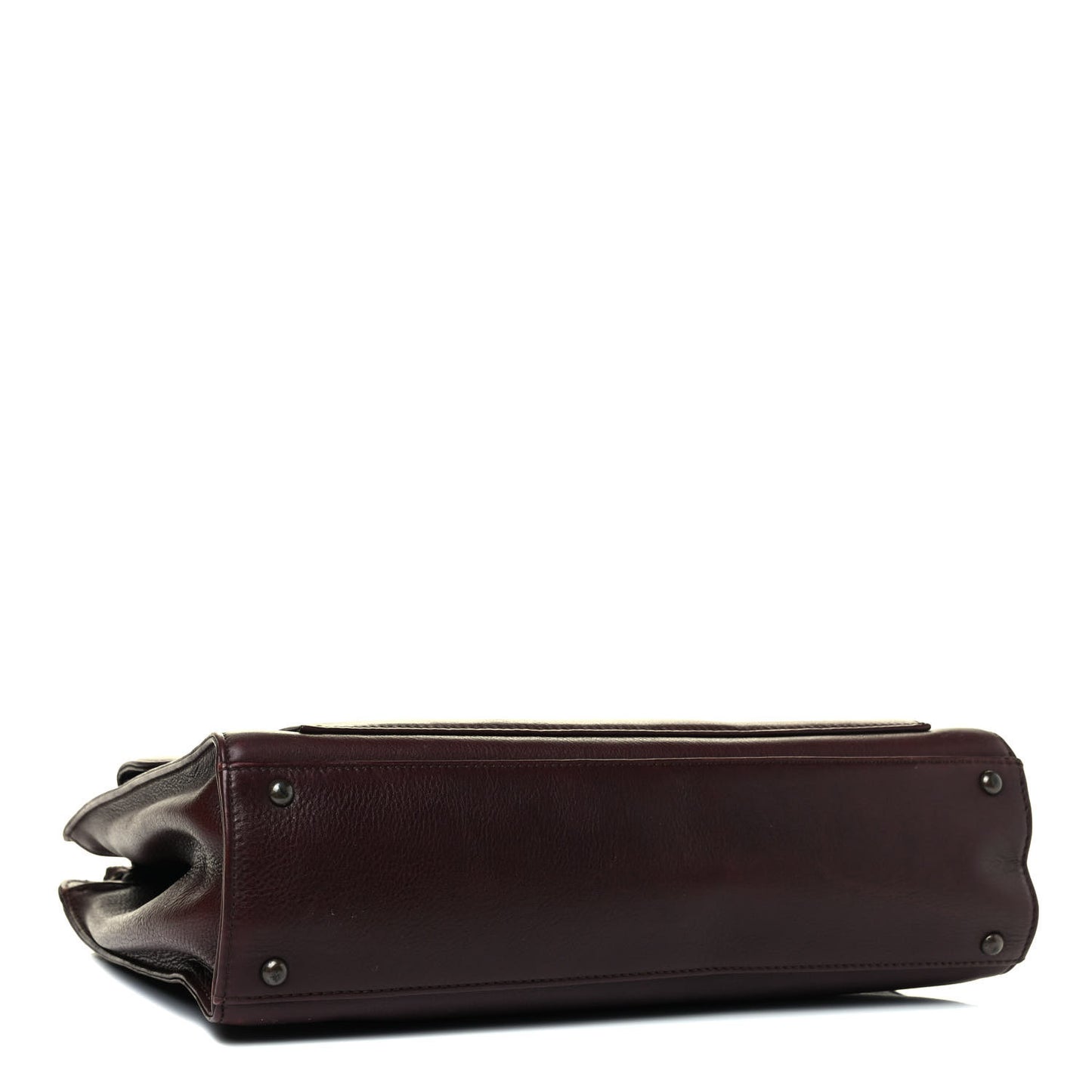Calfskin Flap Shoulder Bag Burgundy